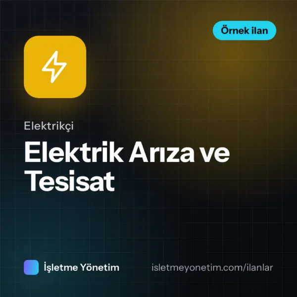 Elektrik Arıza ve Tesisat (örnek ilan)