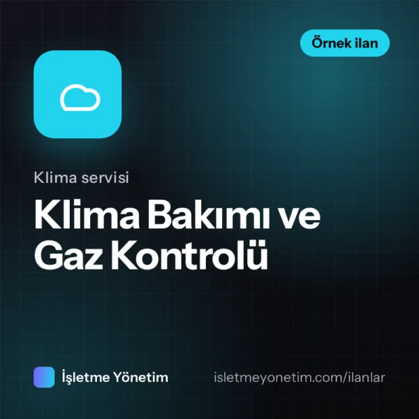 Klima Bakımı ve Gaz Kontrolü (örnek ilan)
