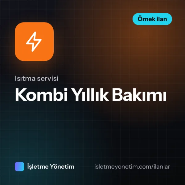 Kombi Yıllık Bakımı (örnek ilan)
